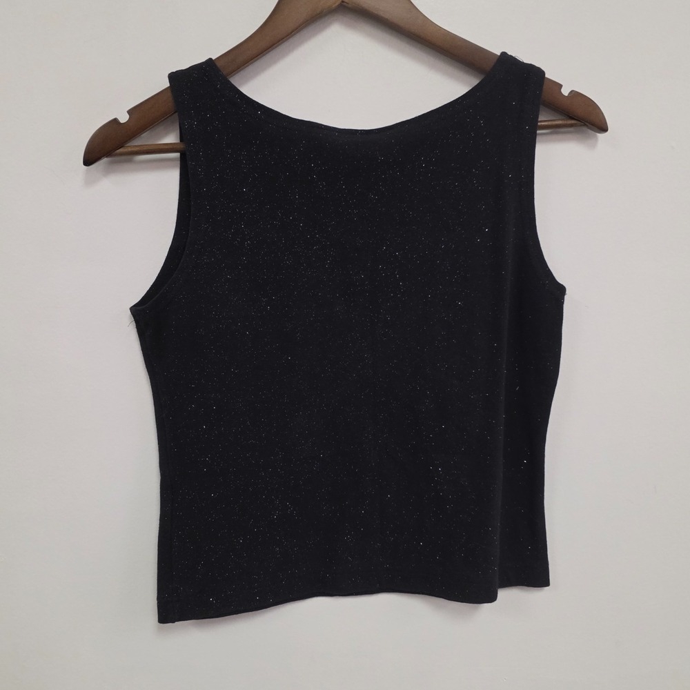 Energie Womens Y2K Glitter Celestial Rhinestone Sleeveless Tank Top Size L Black - Picture 5 of 9
